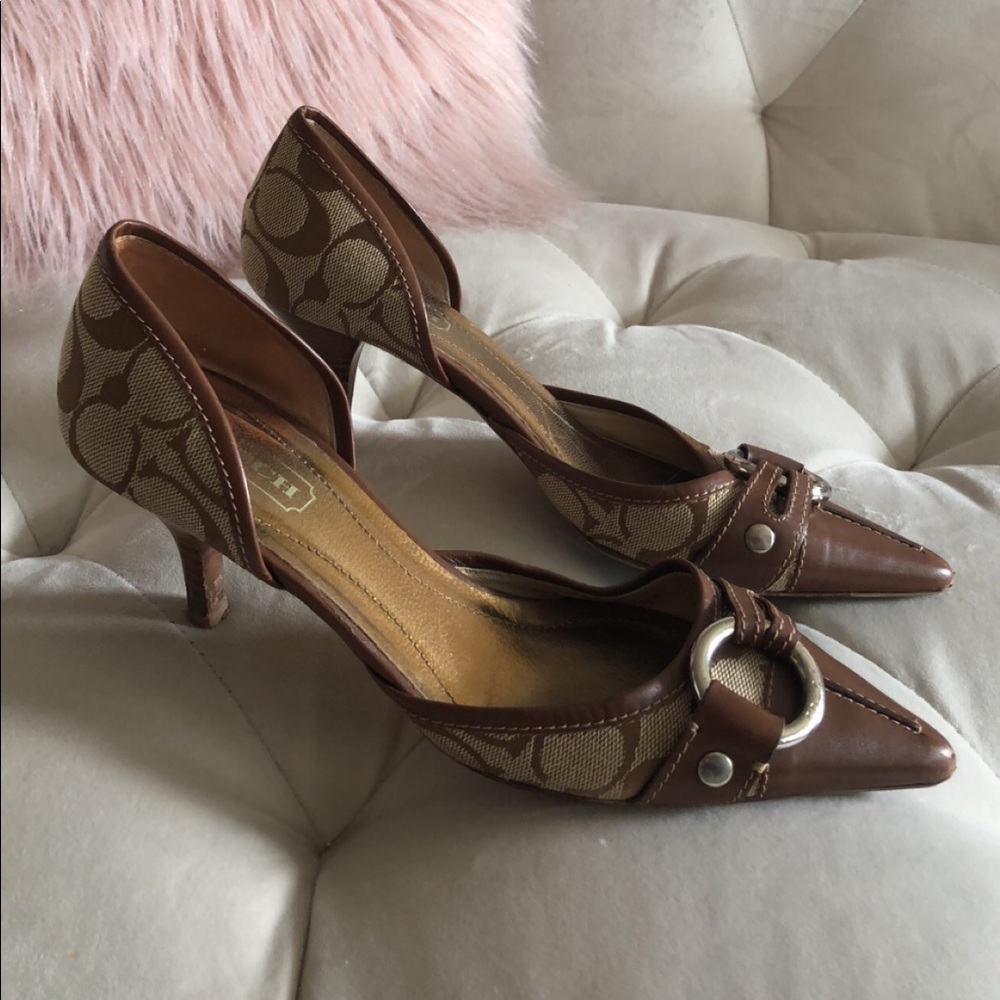 Brown Coach Signature Shoes 6.5